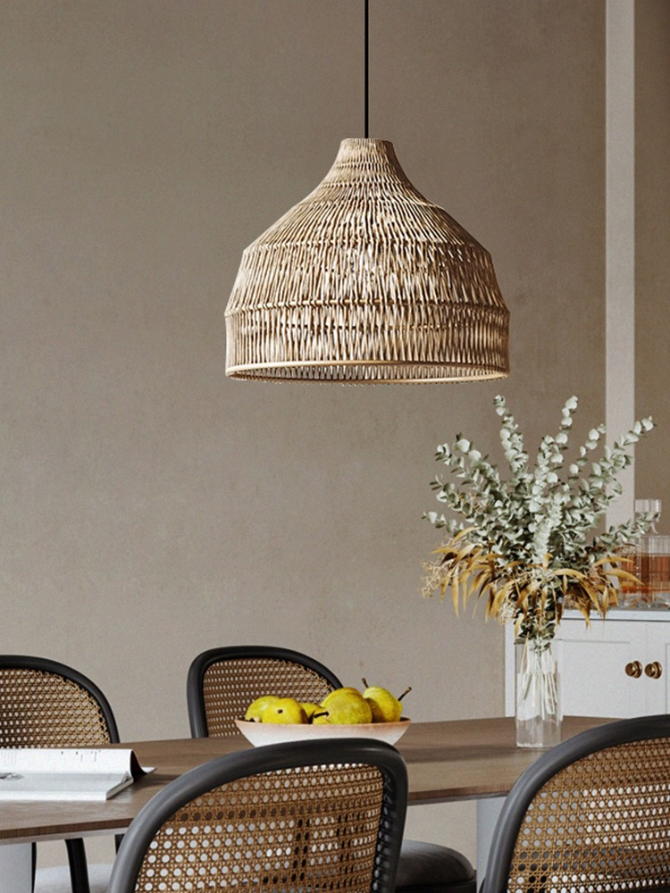 Outdoor Furniture Cafe - Plafonnier Suspendu en Rotin au Design