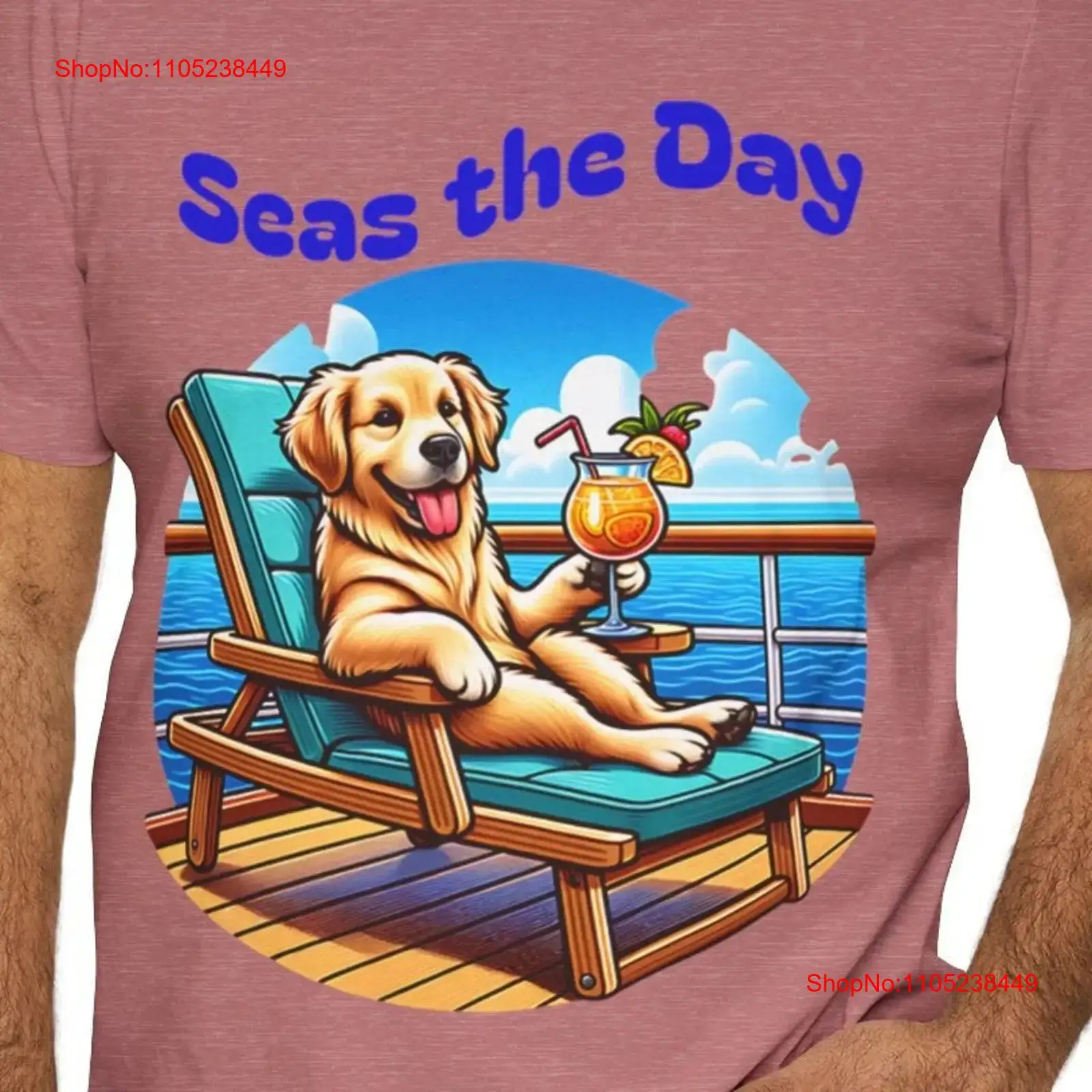 Deck Chair Lounger - Seas The Day Golden Retriever Cruise
