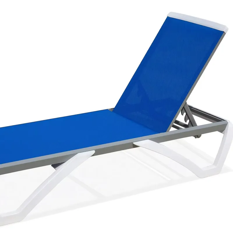 Deck Chair Lounger - Chaise longue moderne en aluminium réglable,