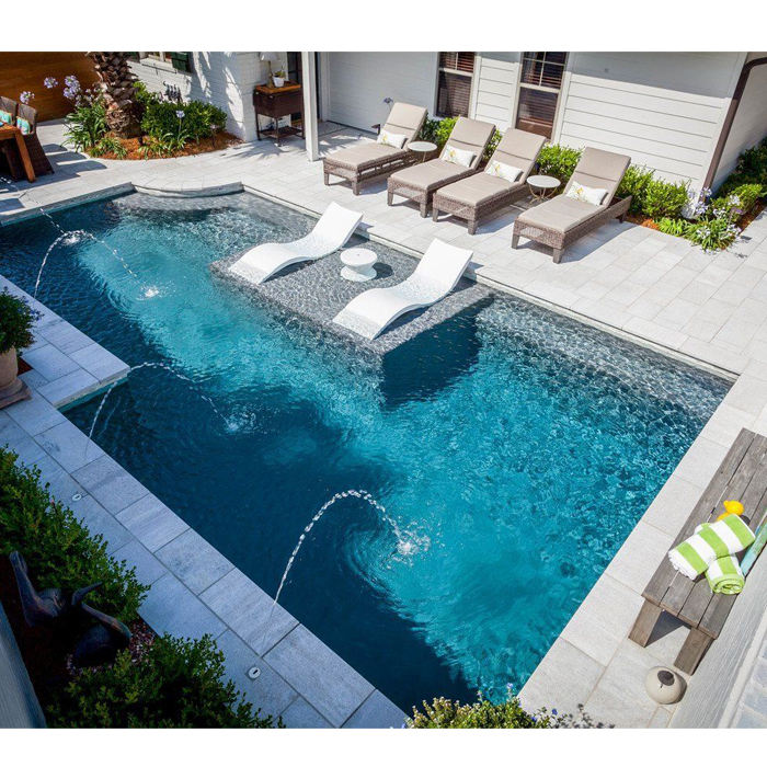 Outdoor Furniture Hotel - Chaises longues de piscine en fibre