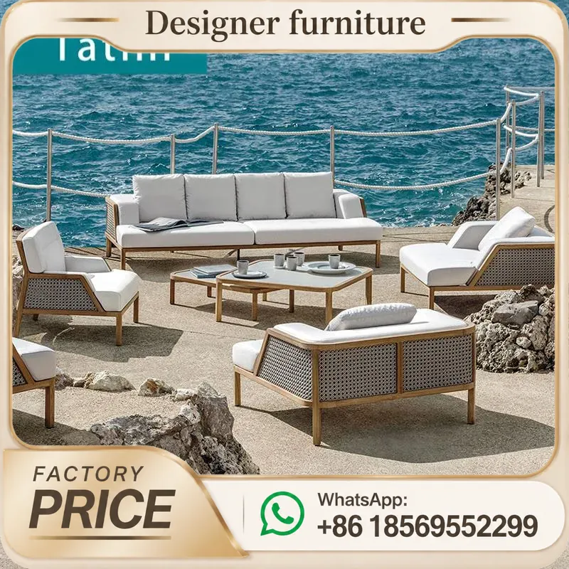 Outdoor Furniture Hotel - Ensemble de canapés en teck d'extérieur,