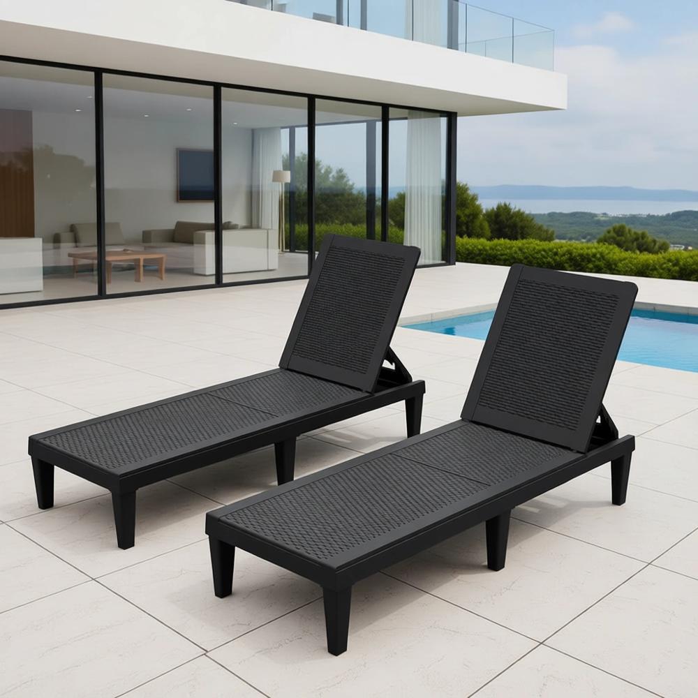 Ensemble de 2 chaises à dossie - Deck Chair Lounger avis et prix