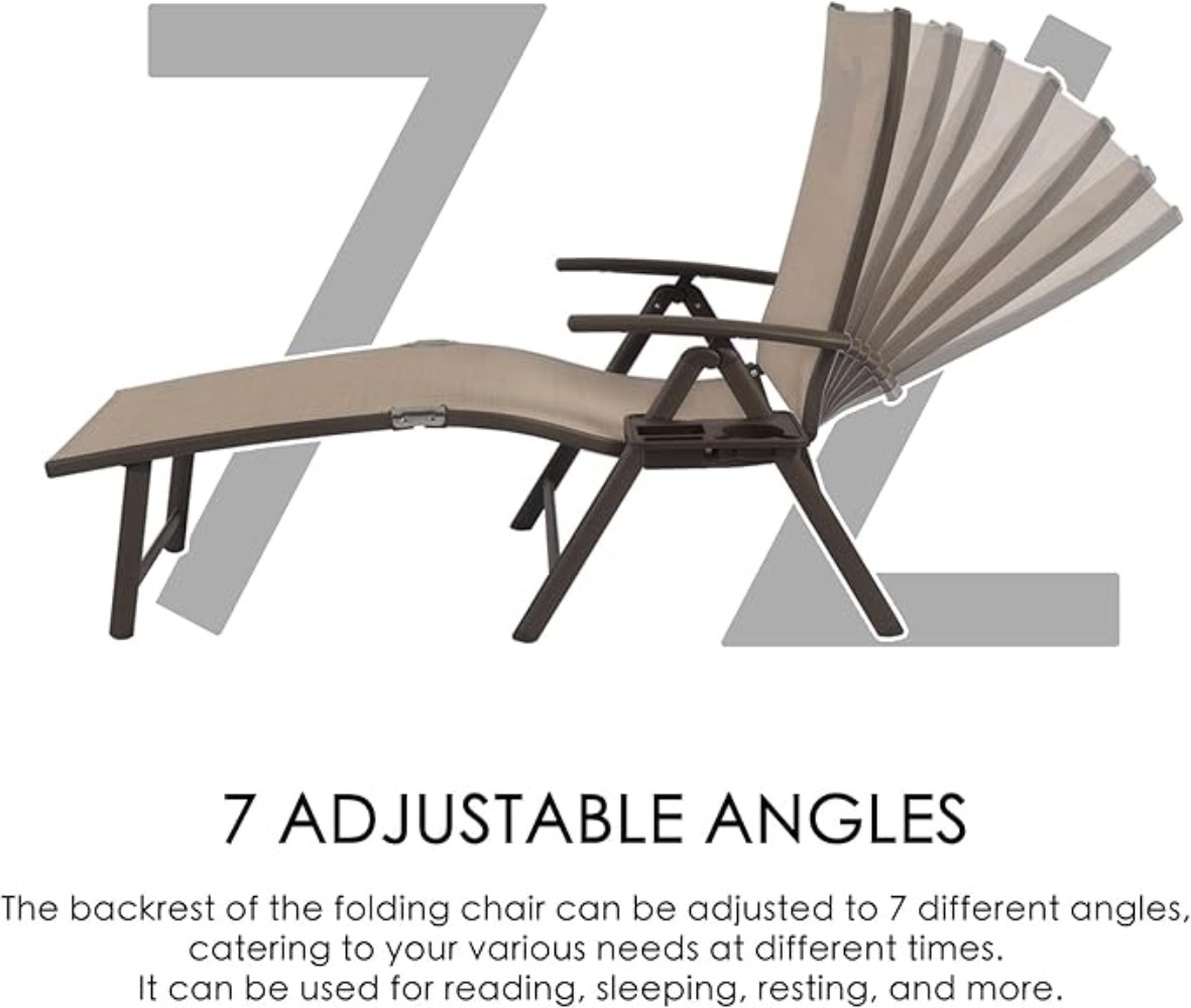 Chaise longue inclinable en al - Deck Chair Lounger avis et prix