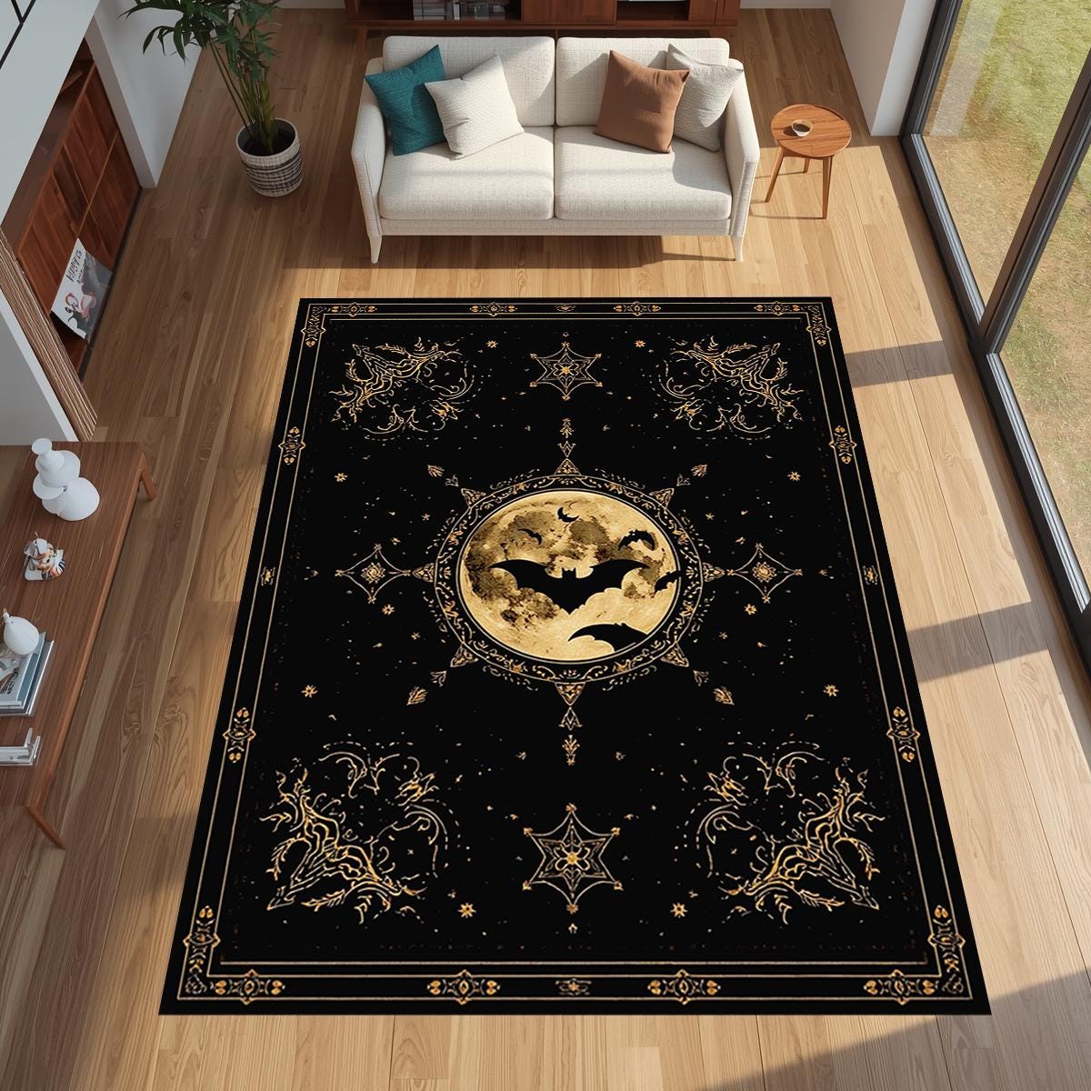 Grand tapis imprimé gothique G - Outdoor Furniture Cafe avis et prix