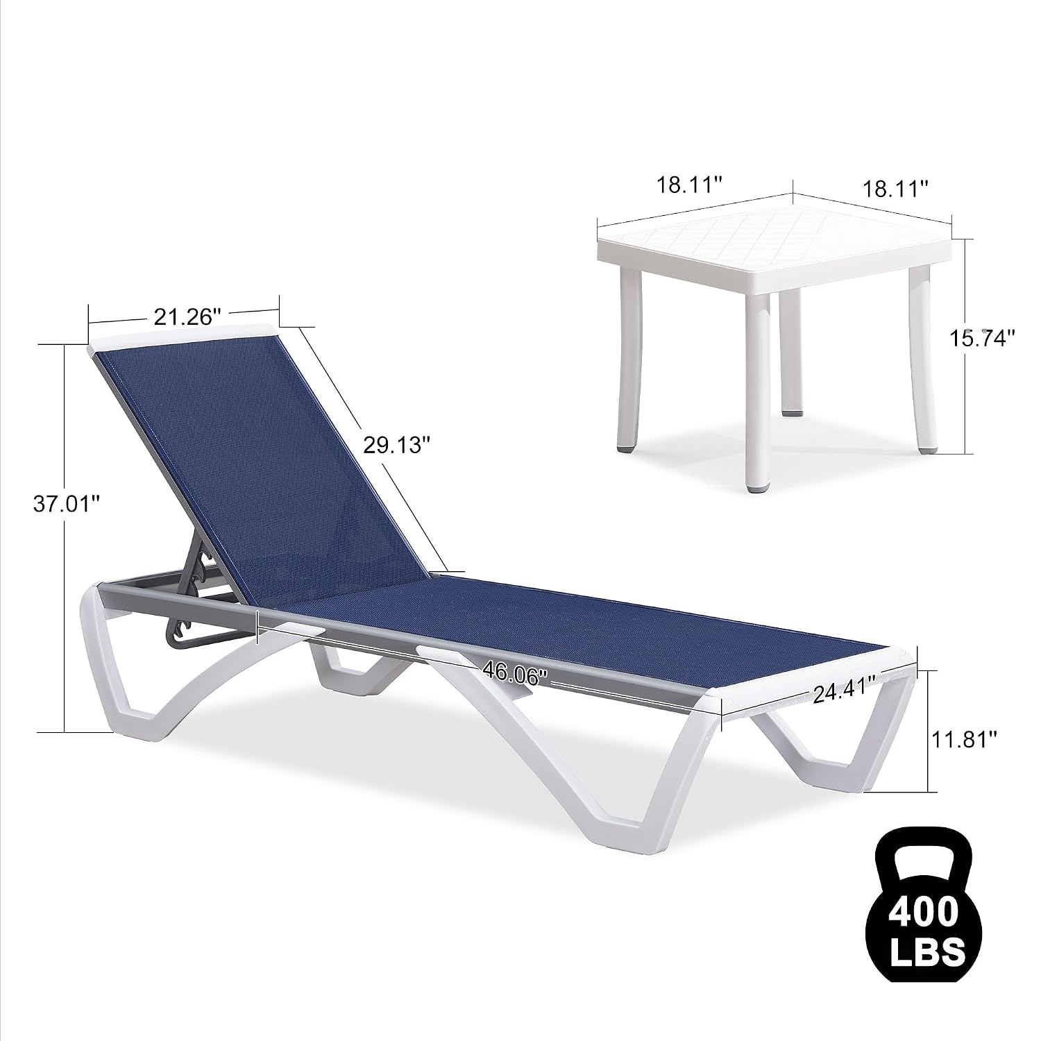 Ensemble de 3 chaises longues  - Deck Chair Lounger avis et prix