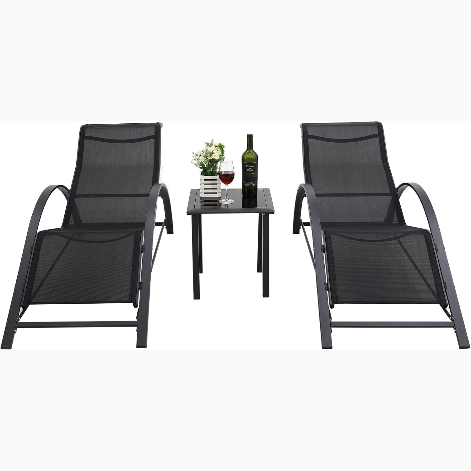 Ensemble de 3 chaises longues  - Deck Chair Lounger avis et prix