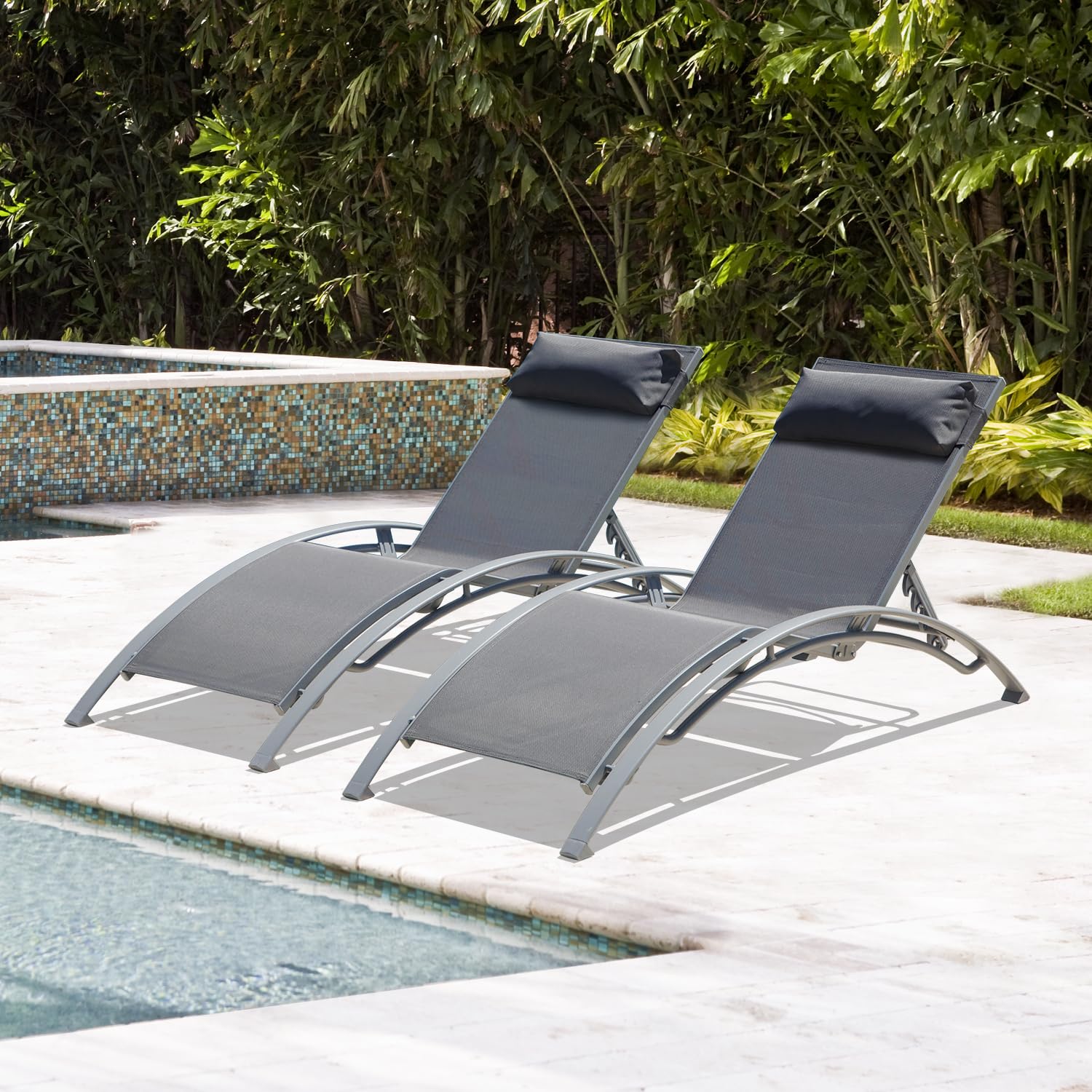Ensemble de 2 chaises longues  - Deck Chair Lounger avis et prix